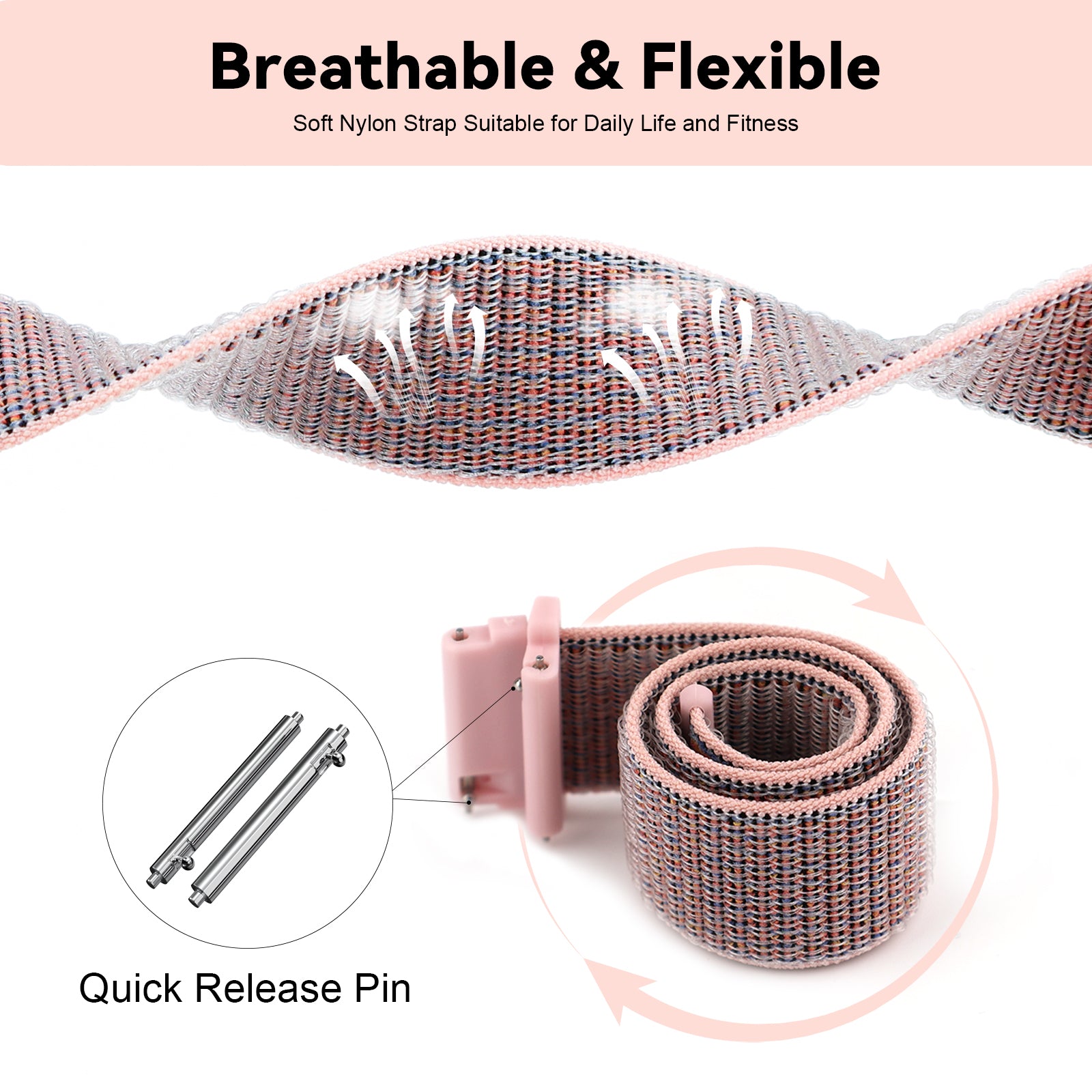 Soft Nylon Sport Strap Replacement band 18mm 20mm 22mm(Free shipping for 2 or more watch straps)(Milk White) 13