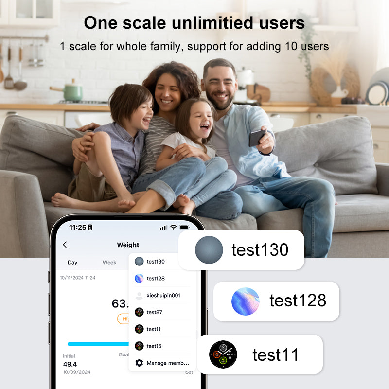 VeryFit Digital Smart Scale for Body Weight Fat BMI Muscle Mass 56 Body Composition Measurement Health Analyzer 8 Electrodes with App Bluetooth 8