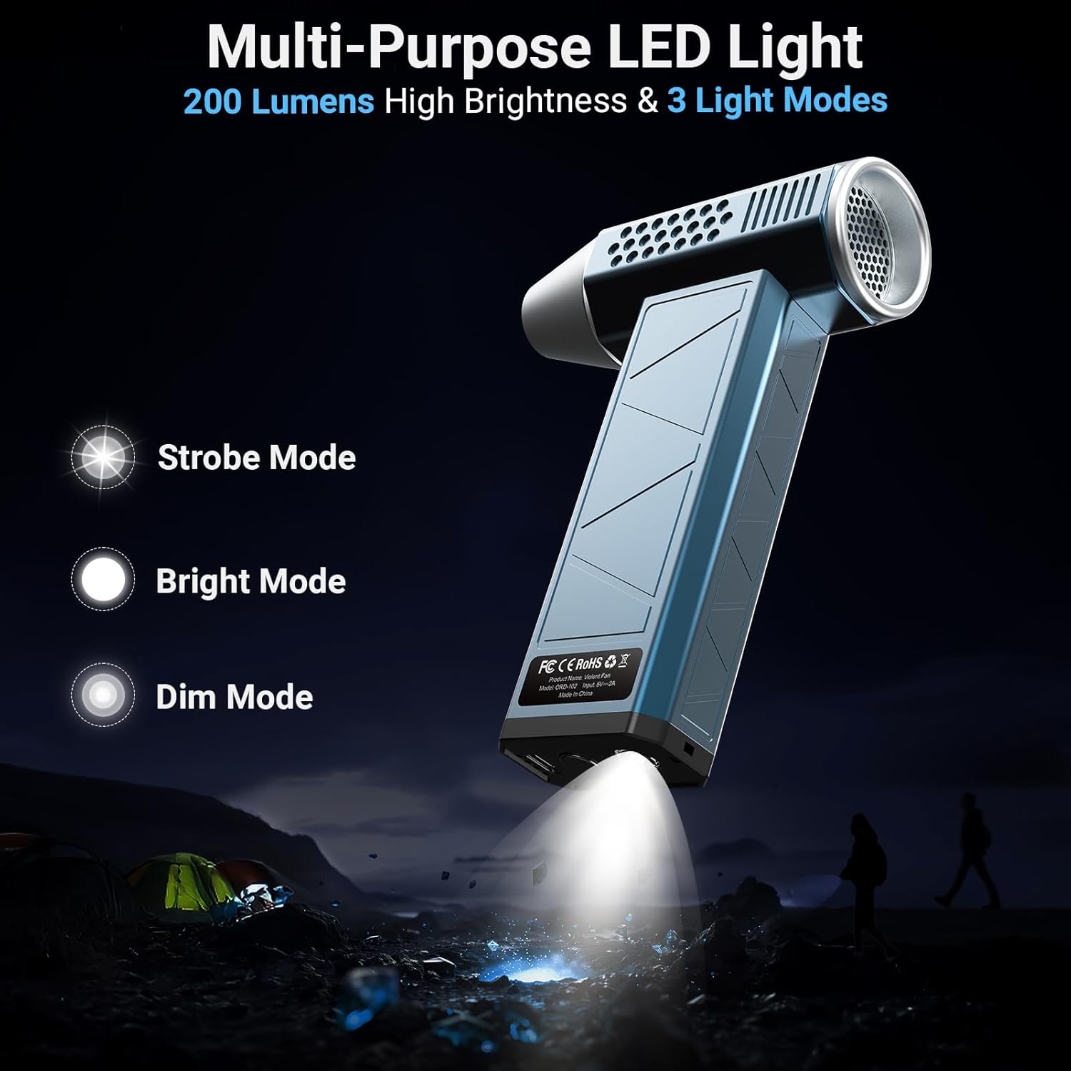 Compressed Air Duster, Powerful Electric Air Duster with LED Light 3