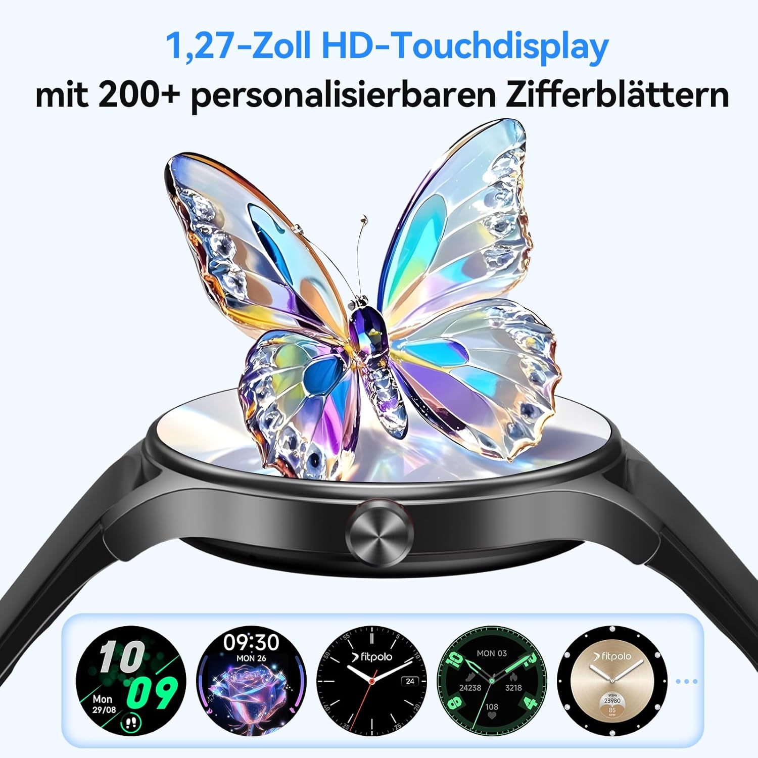 【DR06】Smartwatch Men Women 1.27 Inch AMOLED Display Smartwatch with Phone Function/AI Voice Assistant 5