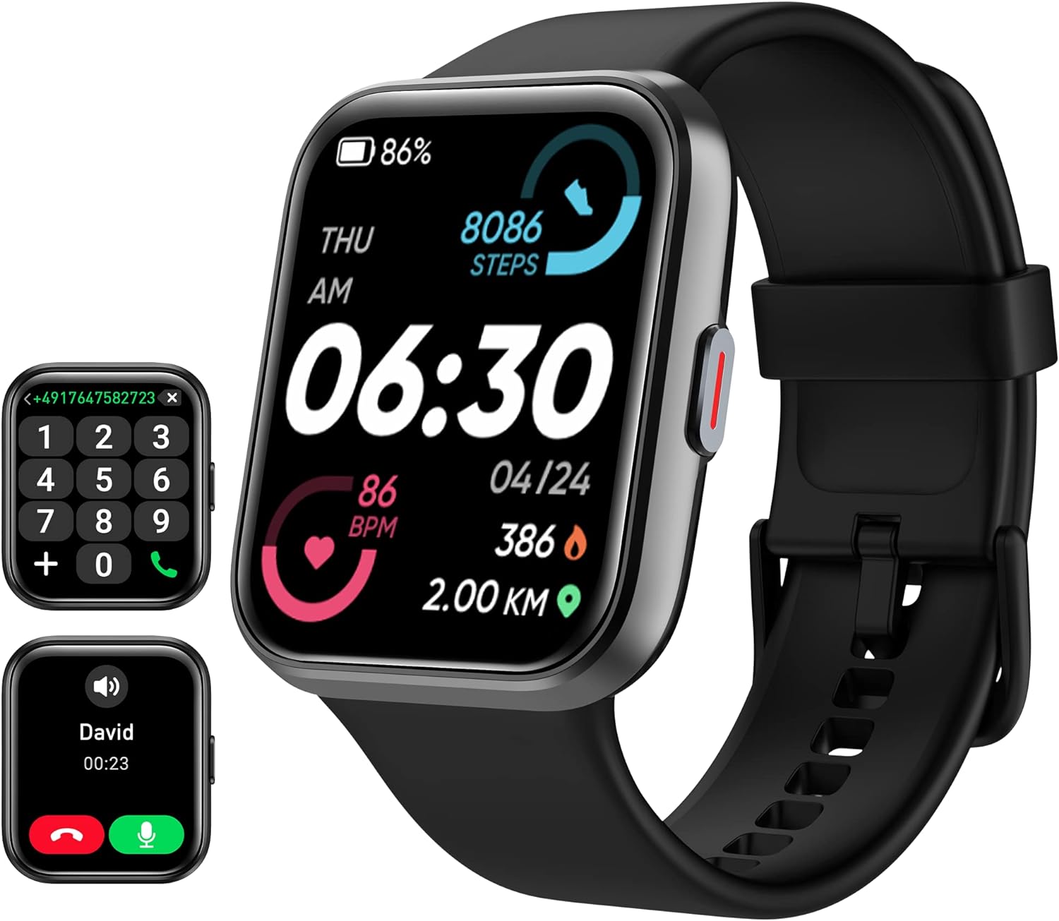 【ID208-PLUS】1.8" Touch Screen Fitness Tracker with Answer/Make Calls, IP68 Heart Rate/Sleep/SpO2 Pedometer