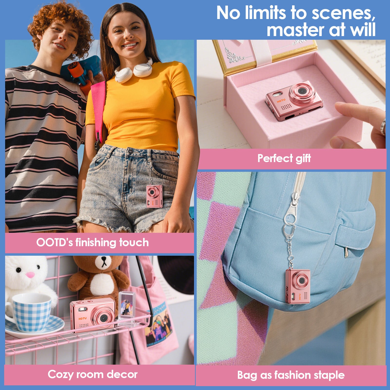 Mini Keychain Digital Camera Pocket-Size Camera 1080P HD with 1Mp LensFlash & 0.96" Screen, 32G Card Retro Vlog Camera for Travel, Concerts Kids & Instant Party 13