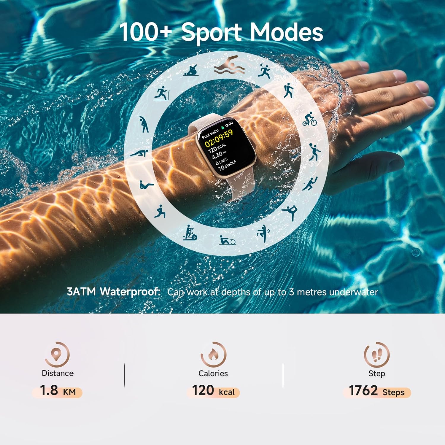 【GTX20】1.85" AMOLED Screen Smartwatch Compatible iPhone/Samsung/Android (Answer/Make Call) 12
