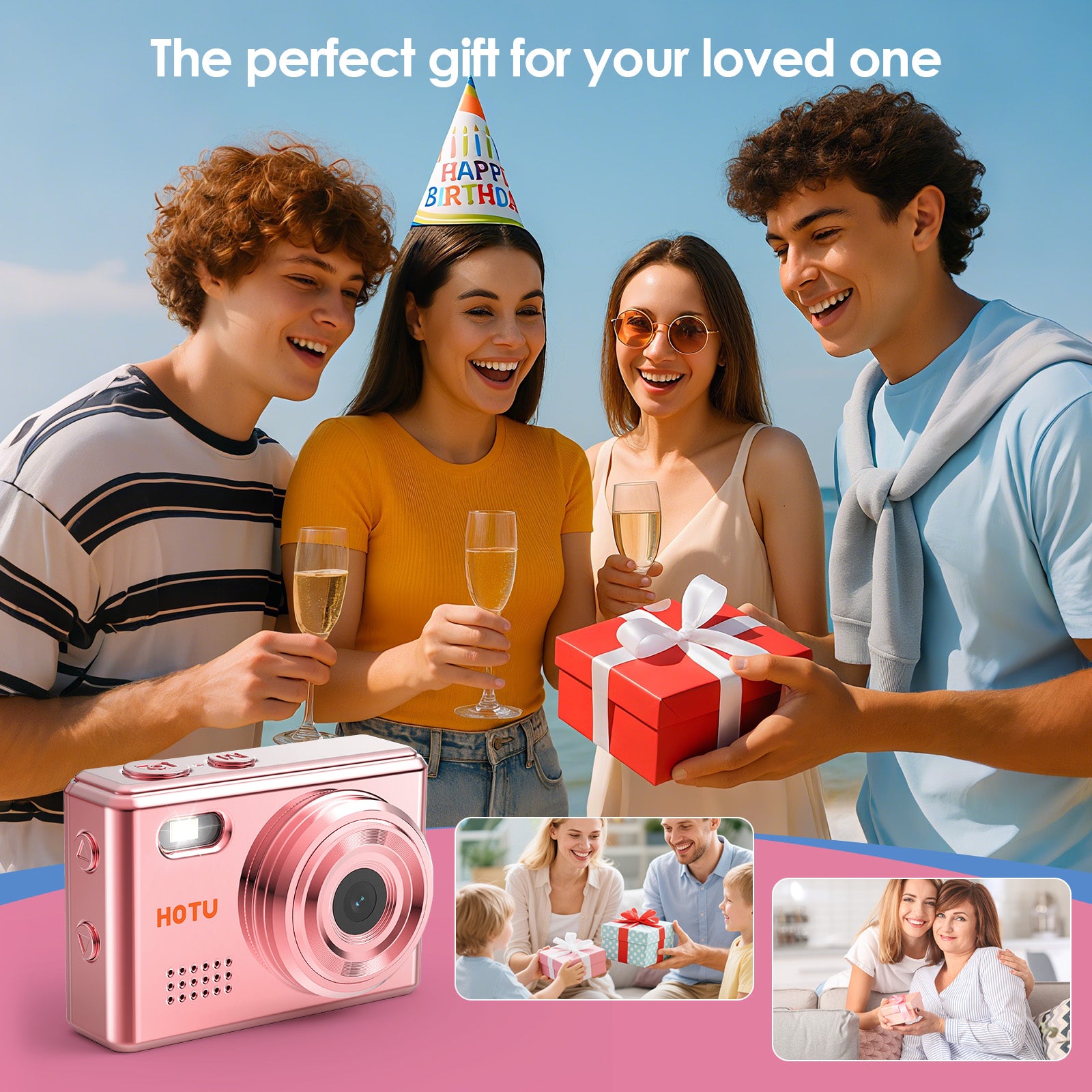 Mini Keychain Digital Camera Pocket-Size Camera 1080P HD with 1Mp LensFlash & 0.96" Screen, 32G Card Retro Vlog Camera for Travel, Concerts Kids & Instant Party 15
