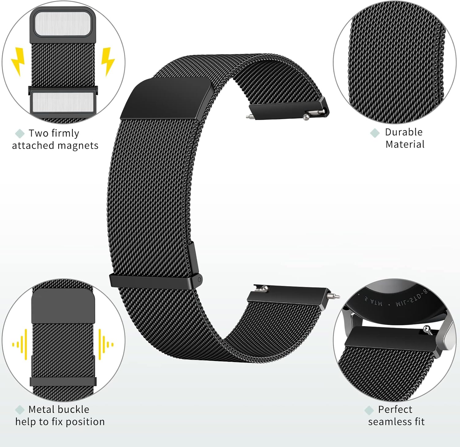 Metal Strap Replacement Band 22mm(Rose Pink) 7