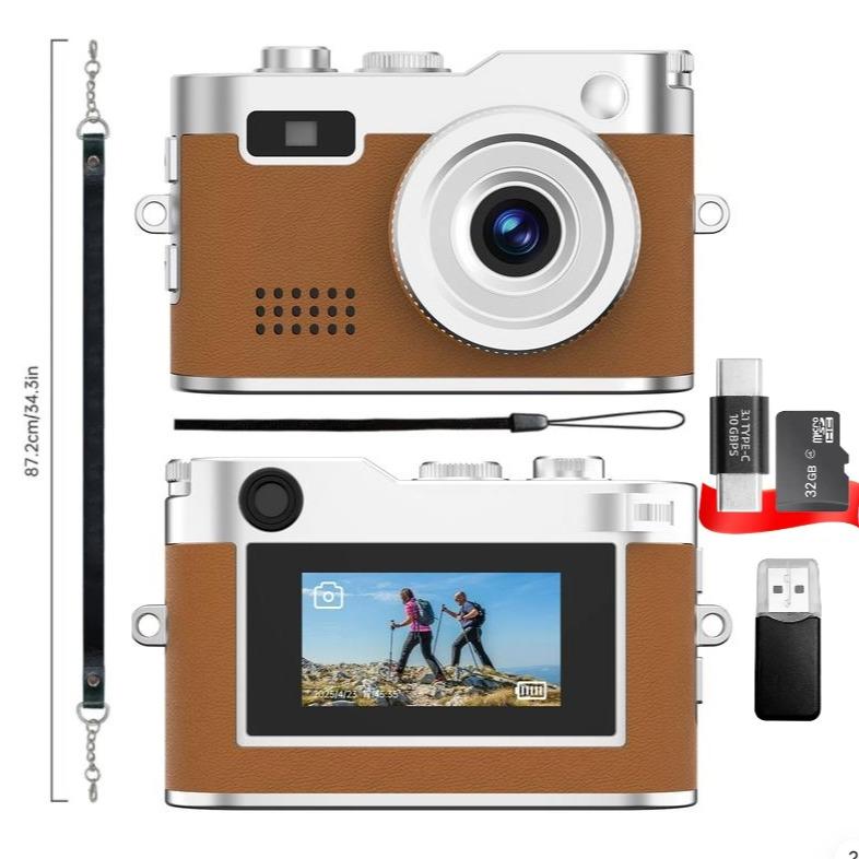 Mini Keychain Digital Camera Pocket-Size Camera 1080P HD with 1Mp LensFlash & 0.96" Screen, 32G Card Retro Vlog Camera for Travel, Concerts Kids & Instant Party 20