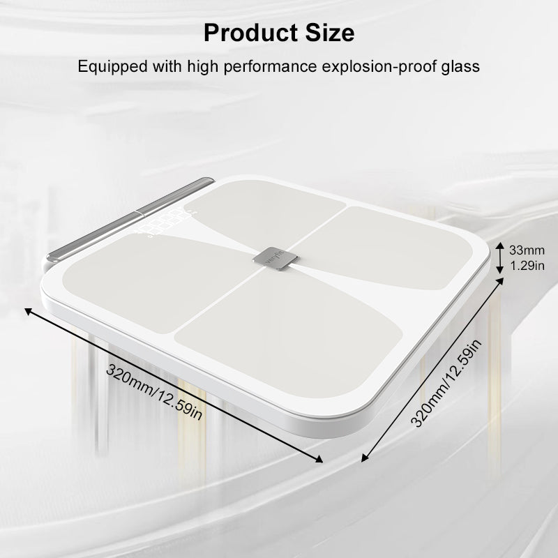 VeryFit Digital Smart Scale for Body Weight Fat BMI Muscle Mass 56 Body Composition Measurement Health Analyzer 8 Electrodes with App Bluetooth 7