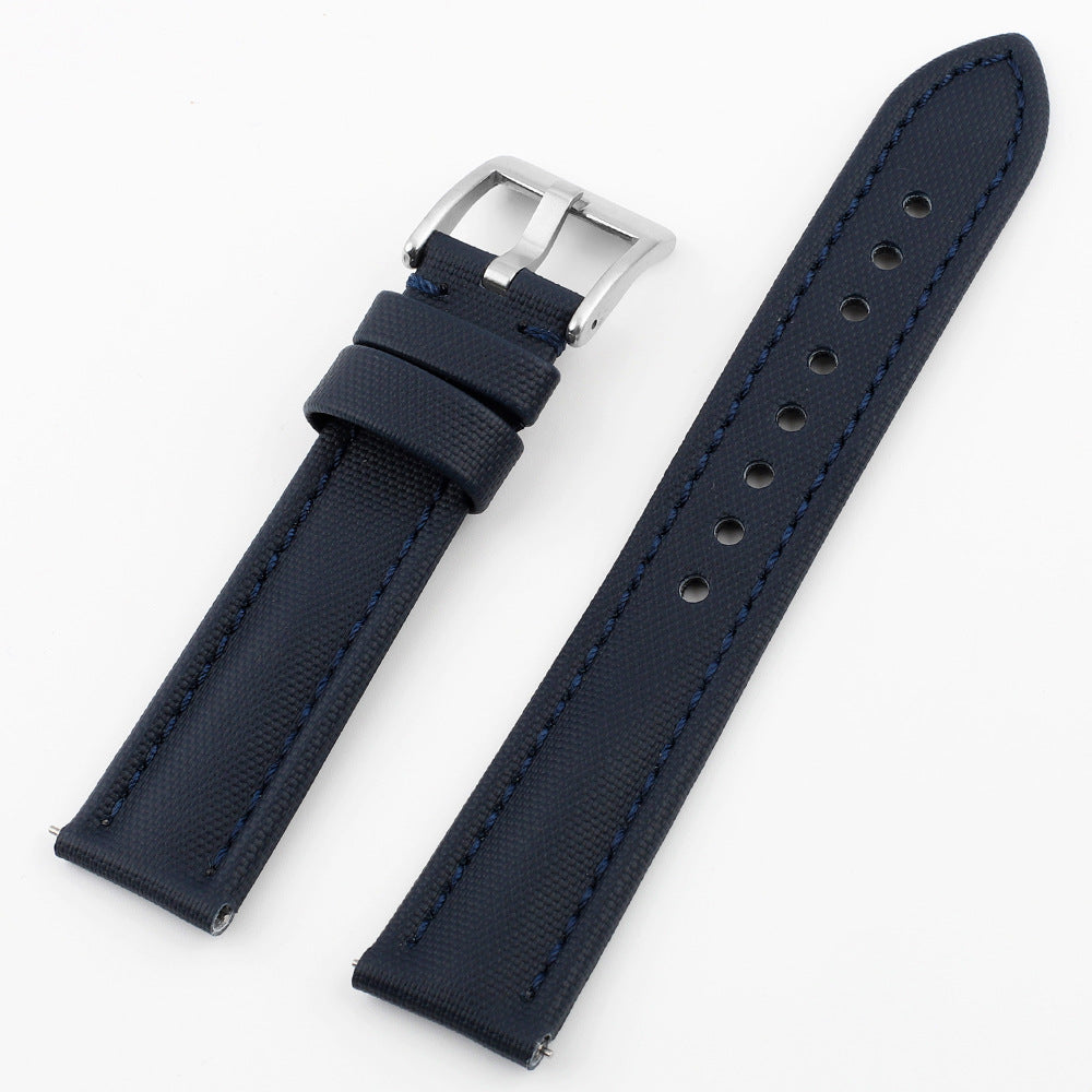 •7 Colors• Oxford Waterproof Canvas Watch Strap/ Band with Leather Backing 5