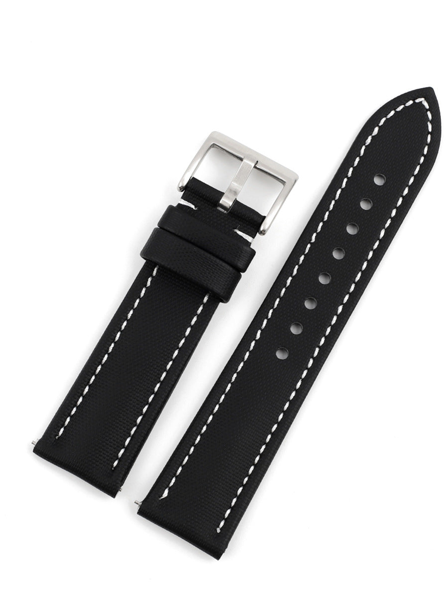 •7 Colors• Oxford Waterproof Canvas Watch Strap/ Band with Leather Backing 4