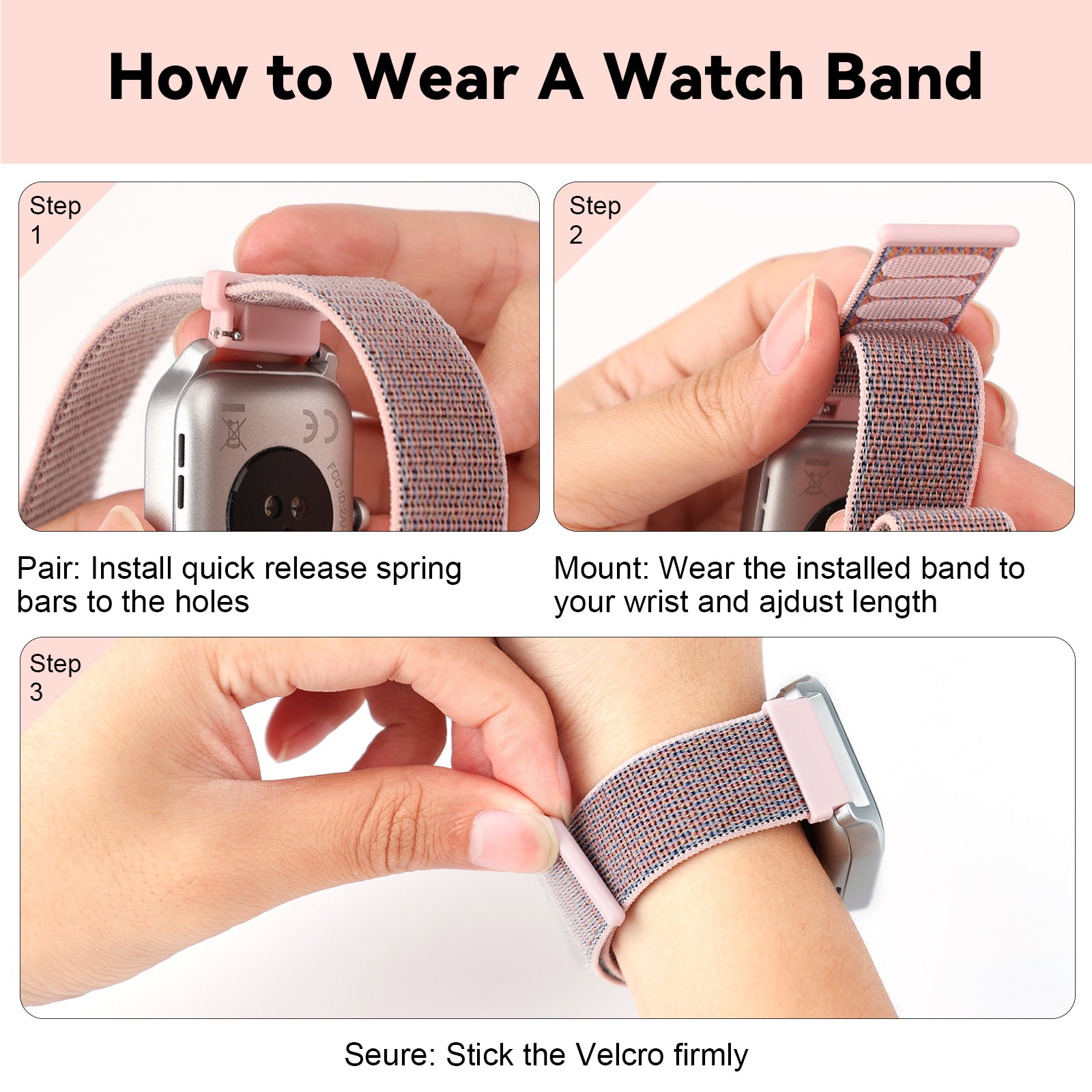 Soft Nylon Sport Strap Replacement band 18mm 20mm 22mm(Free shipping for 2 or more watch straps)（Milk White） 11