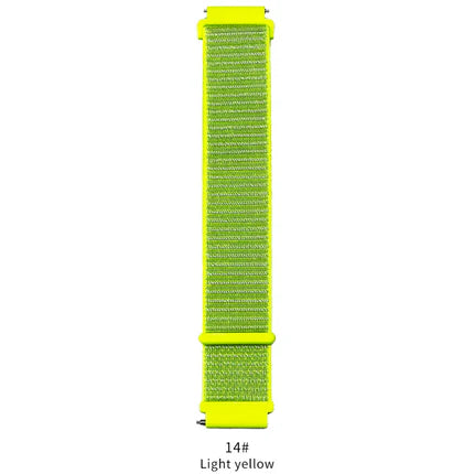 Soft Nylon Sport Strap Replacement band 18mm 20mm 22mm(Light yellow）
