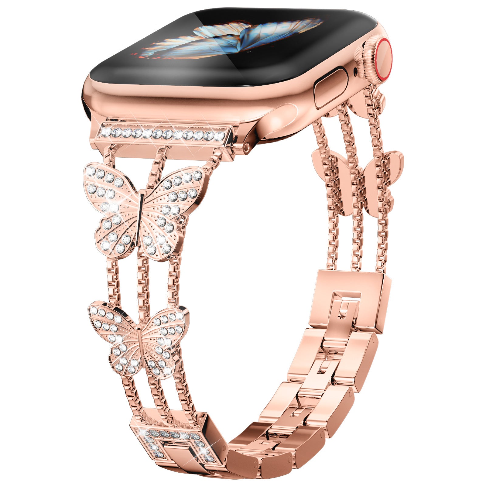 【Band Only】Butterfly Jewelry Bling Diamond Metal Replacement Band 3