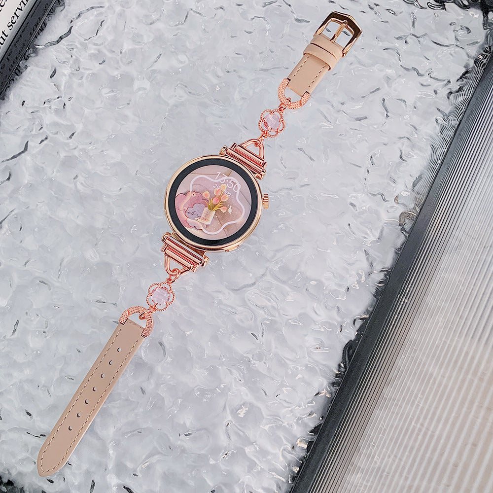 【Band Only】Clover Flower Metal & Leather Band 4