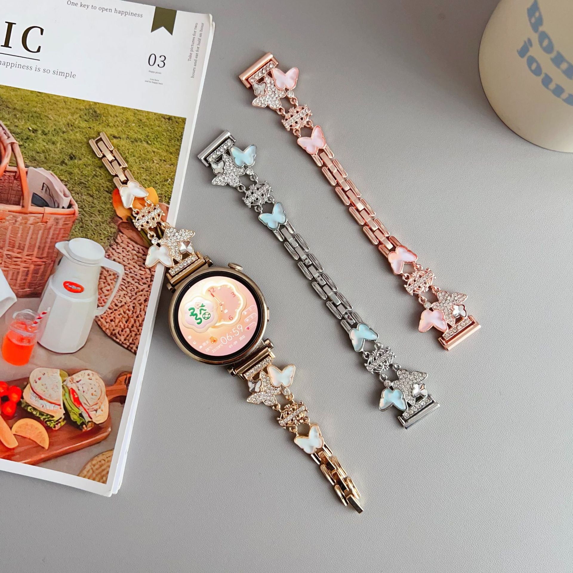 【Band Only】Butterfly Diamond Watch Band 5