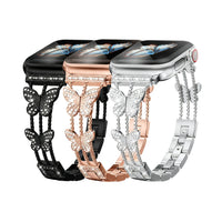 【Band Only】Butterfly Jewelry Bling Diamond Metal Replacement Band