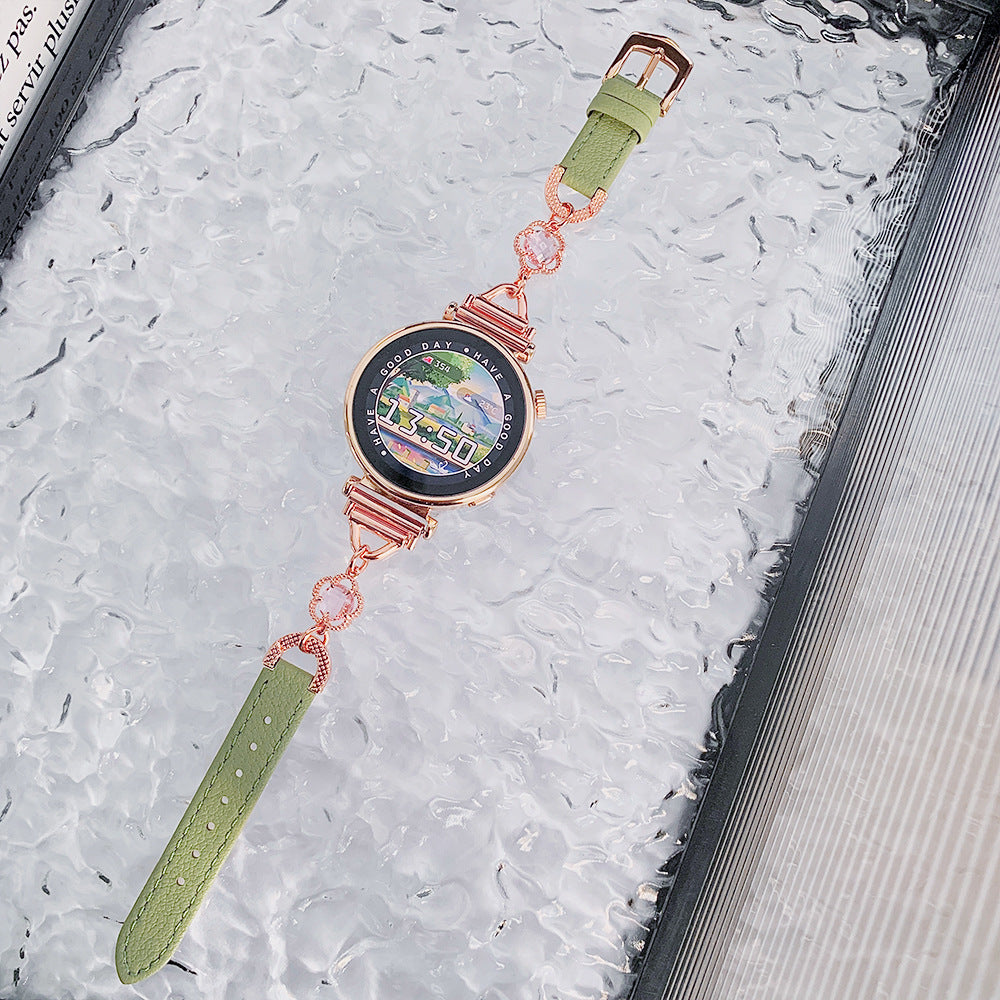 【Band Only】Clover Flower Metal & Leather Band 2