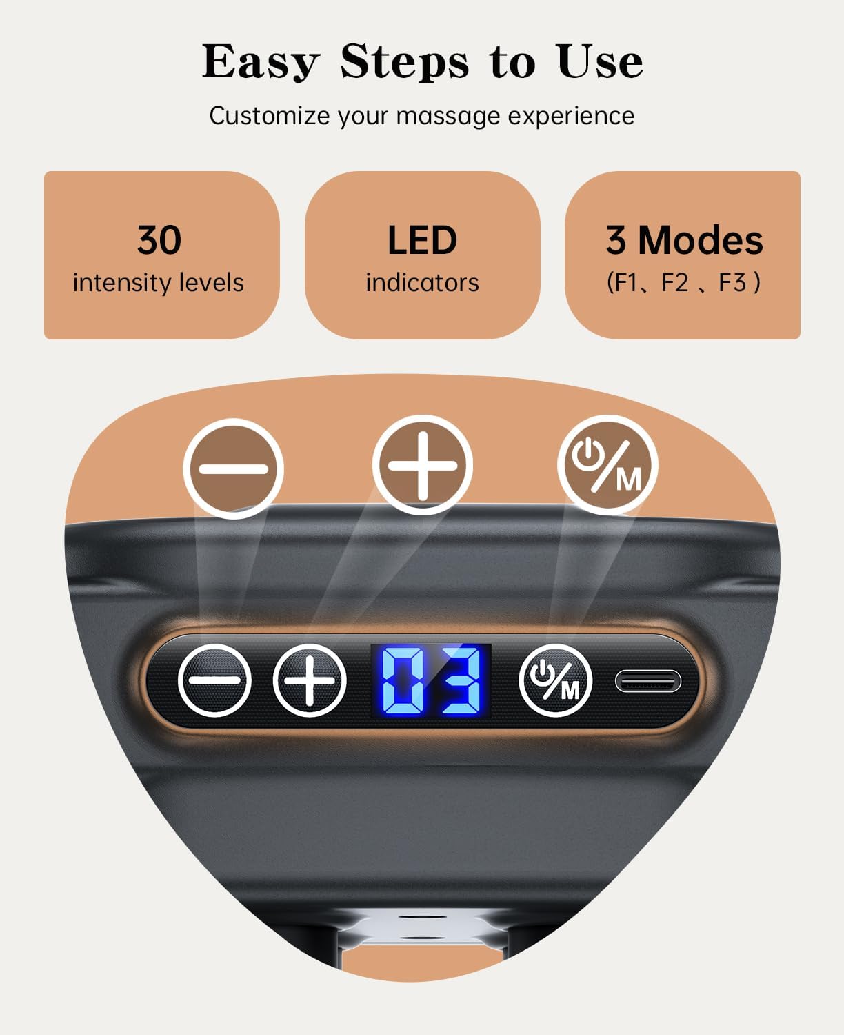 16/20 Head Massage Gun Set Muscle Massager with 3 Modes & 30 Intensities for Back/Hips/Legs/Shoulders/Foot Body Muscle Pain Relief 3