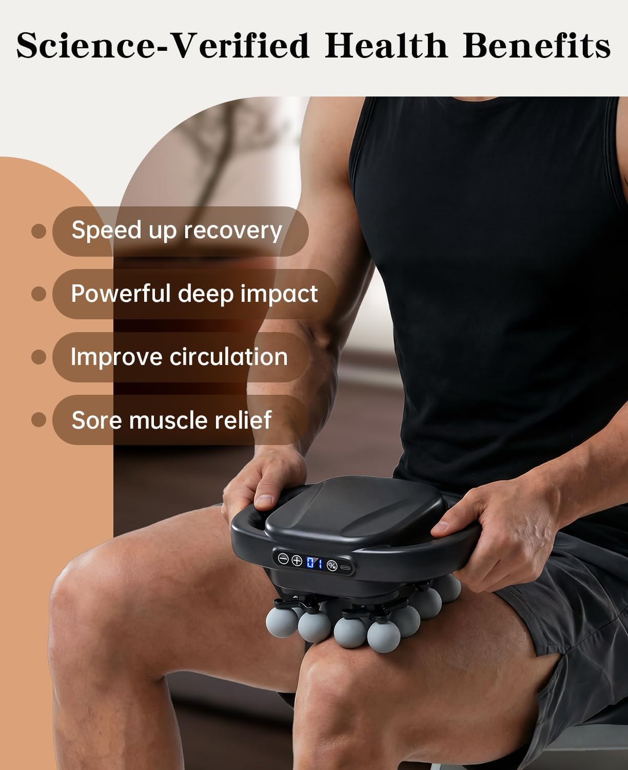 16/20 Head Massage Gun Set Muscle Massager with 3 Modes & 30 Intensities for Back/Hips/Legs/Shoulders/Foot Body Muscle Pain Relief 4