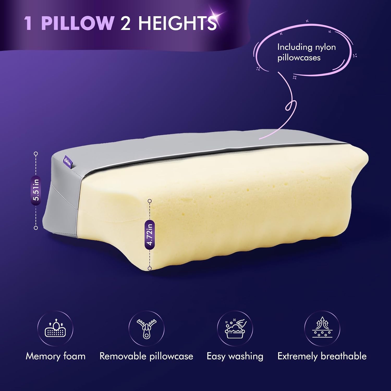 Ergonomic Cooling Orthopedic Pillow – Neck Pain Relief & Full-Body Support, Gray 3