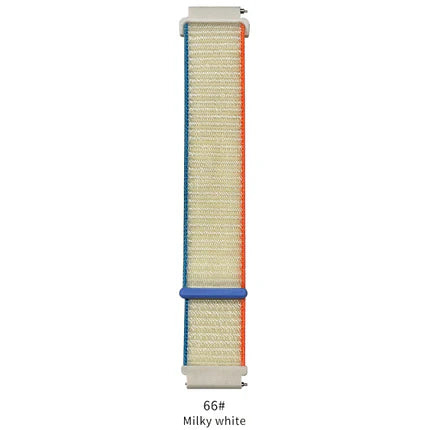 Soft Nylon Sport Strap Replacement band 18mm 20mm 22mm(Free shipping for 2 or more watch straps)（Milk White）