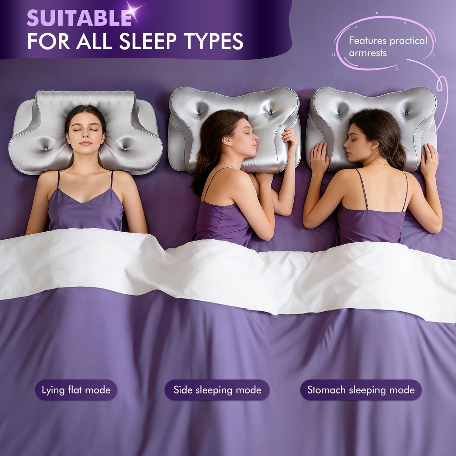 Ergonomic Cooling Orthopedic Pillow – Neck Pain Relief & Full-Body Support, Gray 6