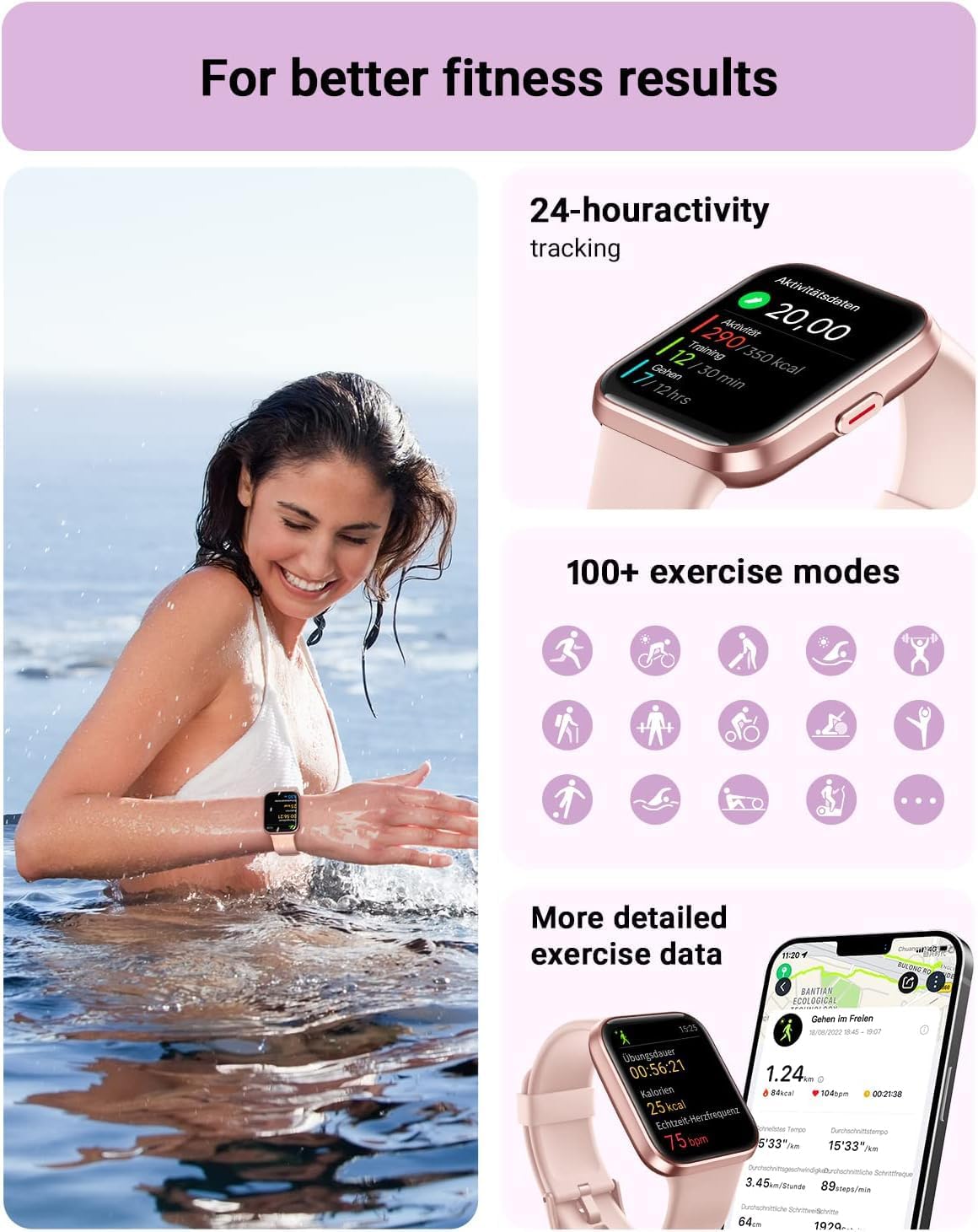 【IDW208 PLUS】 1.8" Touch Screen Fitness Tracker with Answer/Make Calls 9