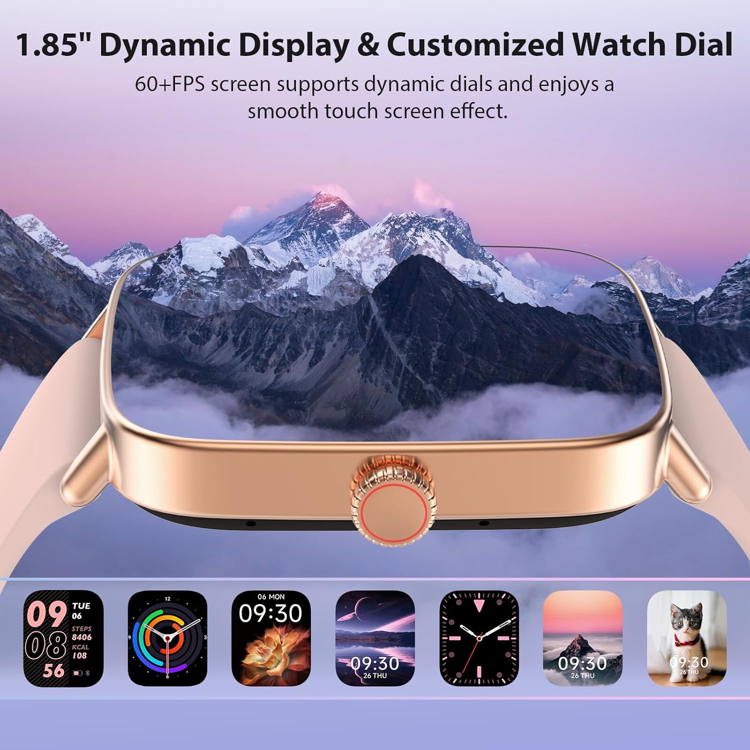 【IDW208】2025 New Smartwatch 1.85" HD Dynamic Dial Fitness Tracker with 110+ Sport Modes, Sleep/Health Monitor 8