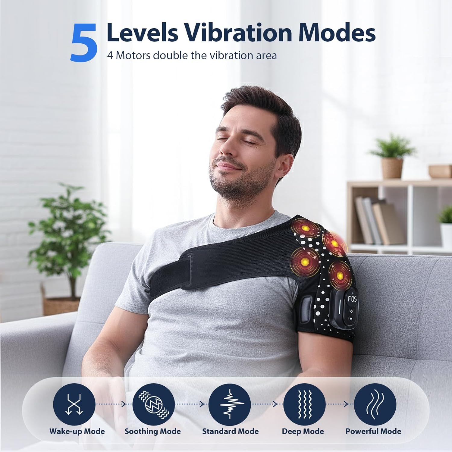 Shoulder Massage pad, with Heat Vibration 5 Levels Adjustable 3