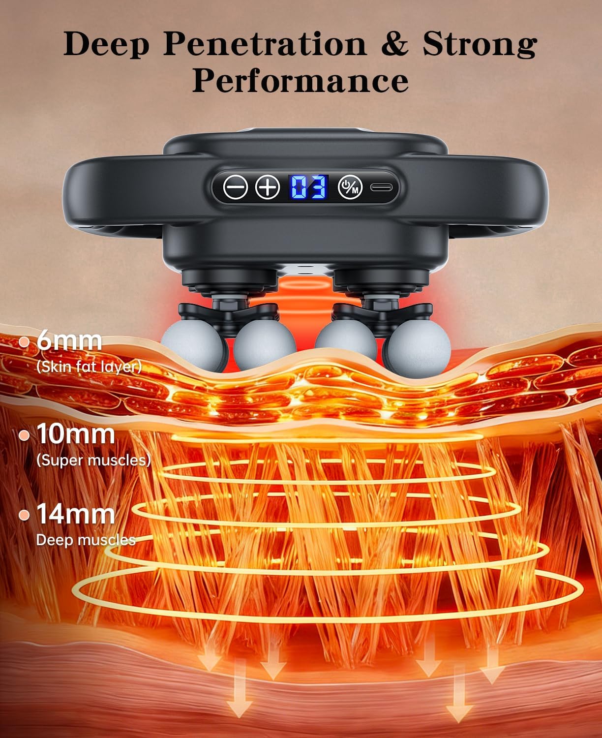 16/20 Head Massage Gun Set Muscle Massager with 3 Modes & 30 Intensities for Back/Hips/Legs/Shoulders/Foot Body Muscle Pain Relief 9