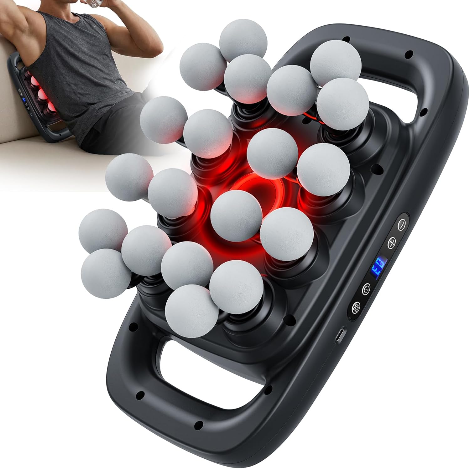 16/20 Head Massage Gun Set Muscle Massager with 3 Modes & 30 Intensities for Back/Hips/Legs/Shoulders/Foot Body Muscle Pain Relief 2