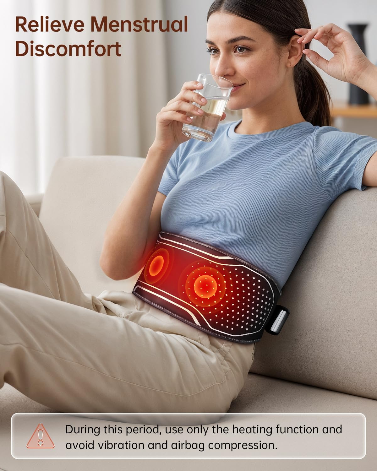 Lower Back Massager with Heat, Heating Pad for Back Pain Relief, Wrap Around Heating Pad with 4 Heat 3 Vibration, Adjustable Size, Touchscreen Control 1