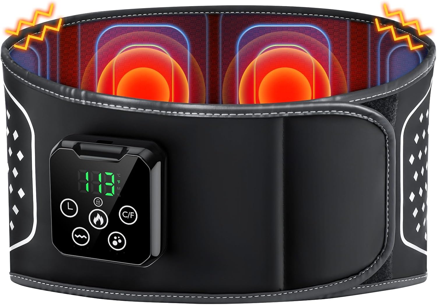 Lower Back Massager with Heat, Heating Pad for Back Pain Relief, Wrap Around Heating Pad with 4 Heat 3 Vibration, Adjustable Size, Touchscreen Control 3