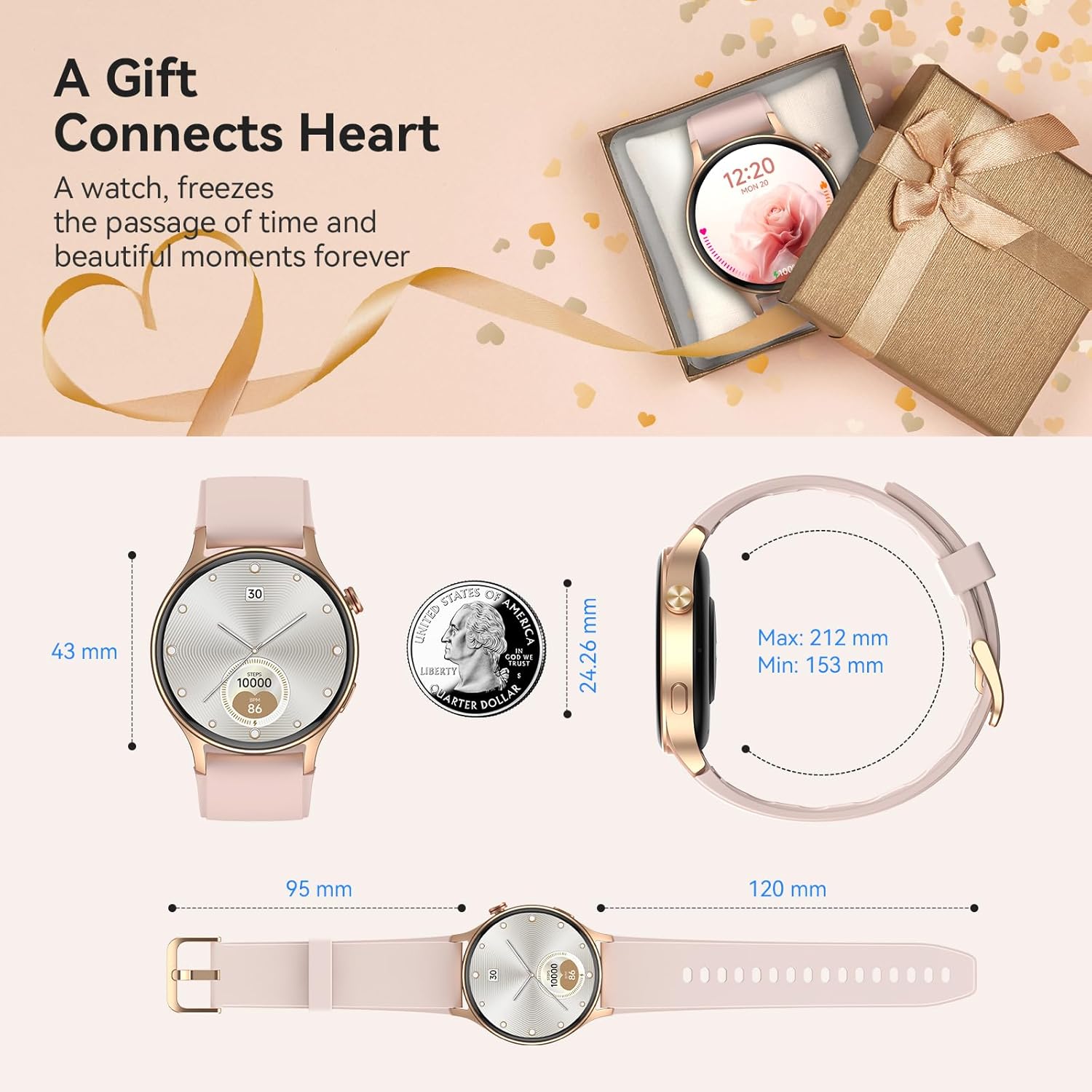【AR-01】AMOLED Ultra-Clear Screen Activity Trackers with Heart Rate/Sleep/SpO2 Monitor, Smartwatch for iPhone/Android, 110+ Sport Modes 14