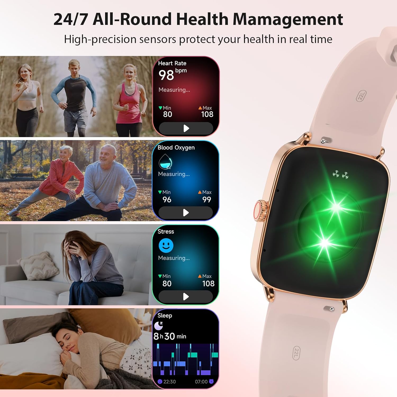 【IDW208】2025 New Smartwatch 1.85" HD Dynamic Dial Fitness Tracker with 110+ Sport Modes, Sleep/Health Monitor 9