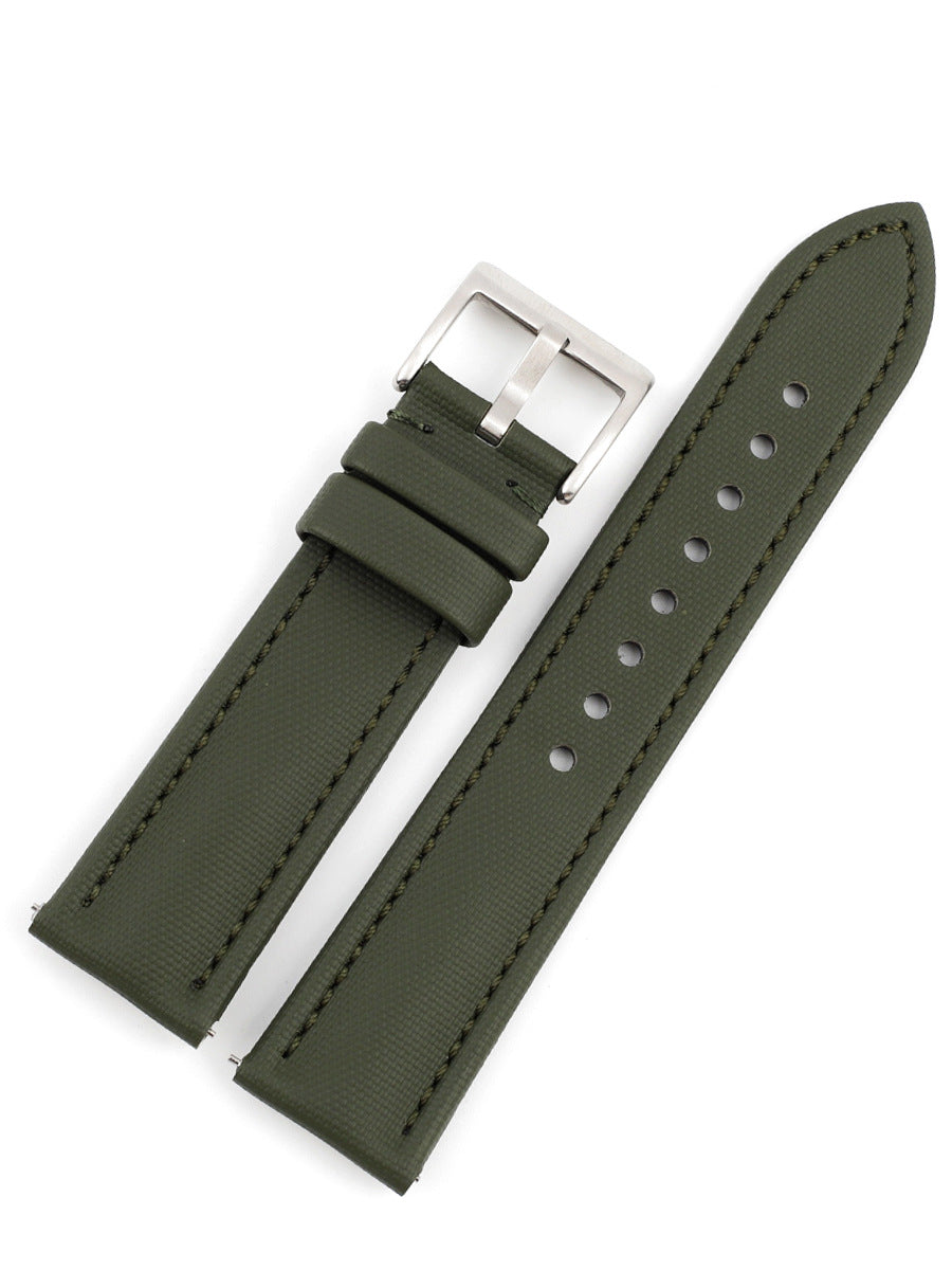 •7 Colors• Oxford Waterproof Canvas Watch Strap/ Band with Leather Backing 7