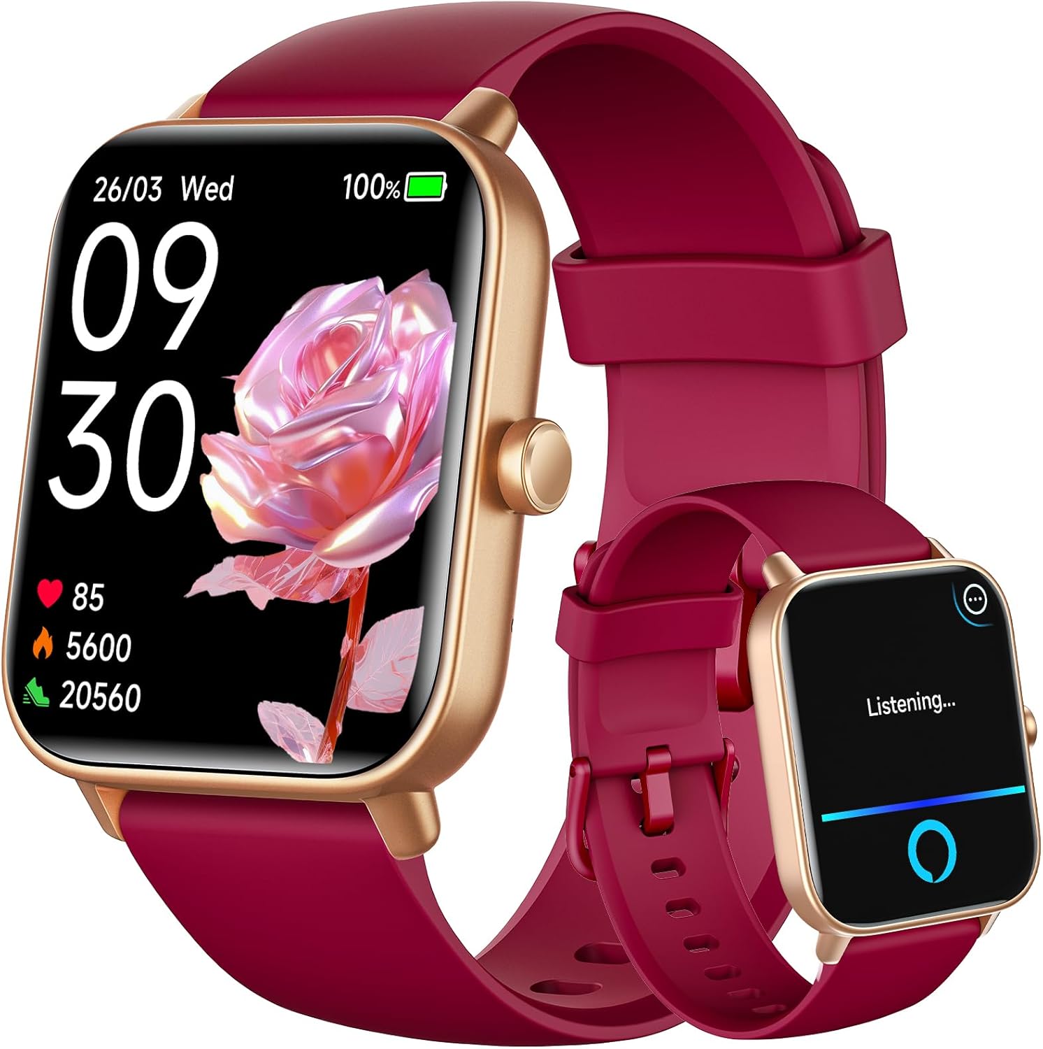 【IDW19H】Smart Watch for Women Android & iPhone,1.8" Smartwatch with Heart Rate/SpO2/Sleep Monitor, 16