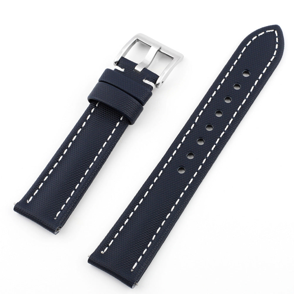 •7 Colors• Oxford Waterproof Canvas Watch Strap/ Band with Leather Backing 6