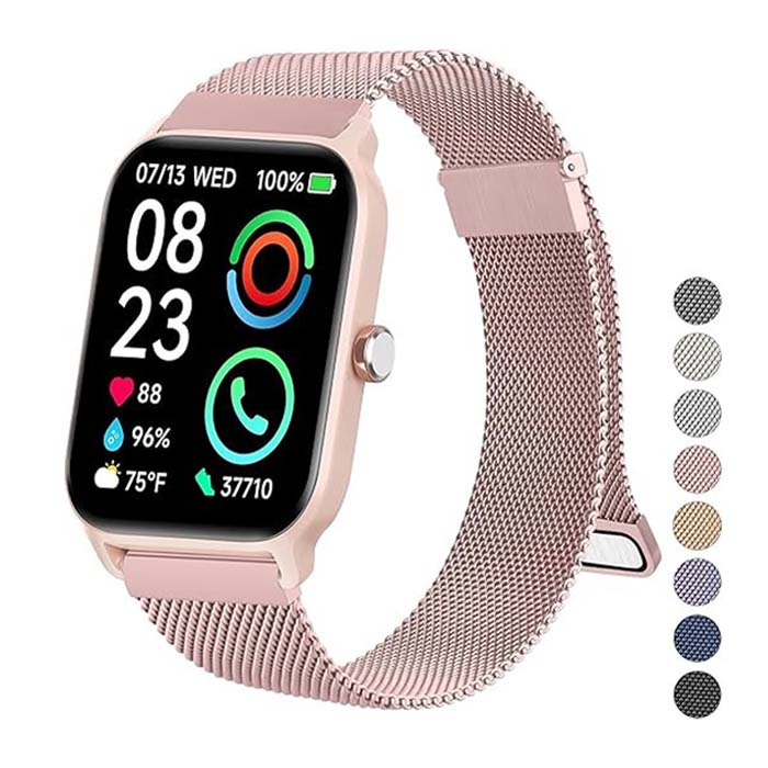 Metal Strap Replacement Band 22mm（Rose Pink）